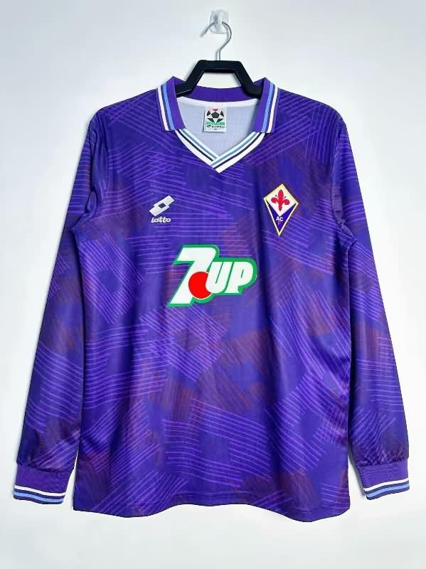 AAA Quality Fiorentina 1992/93 Home Long Sleeve Retro Soccer Jersey