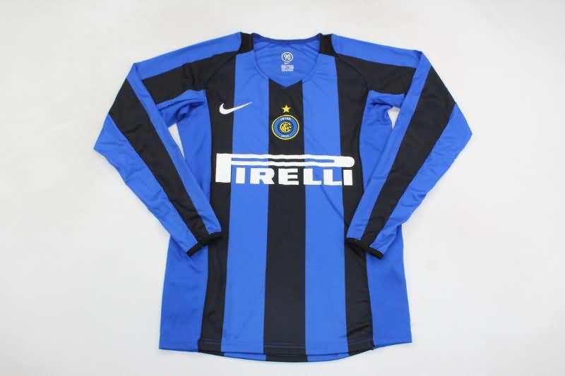 AAA Quality Inter Milan 2004/05 Home Retro Long Sleeve Soccer Jersey