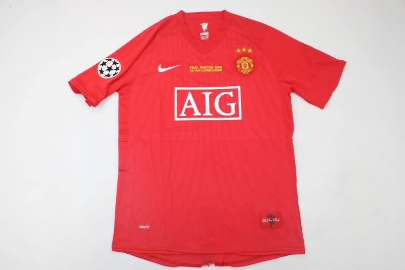 AAA Quality Manchester United 2007/08 Home Final Jersey 3 Stars