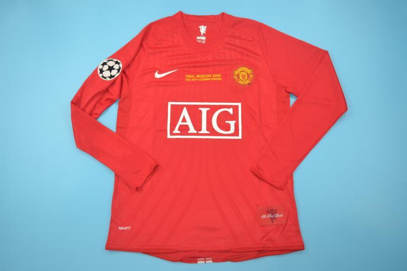 AAA Quality Manchester United 2007/08 Home Final Long Jersey