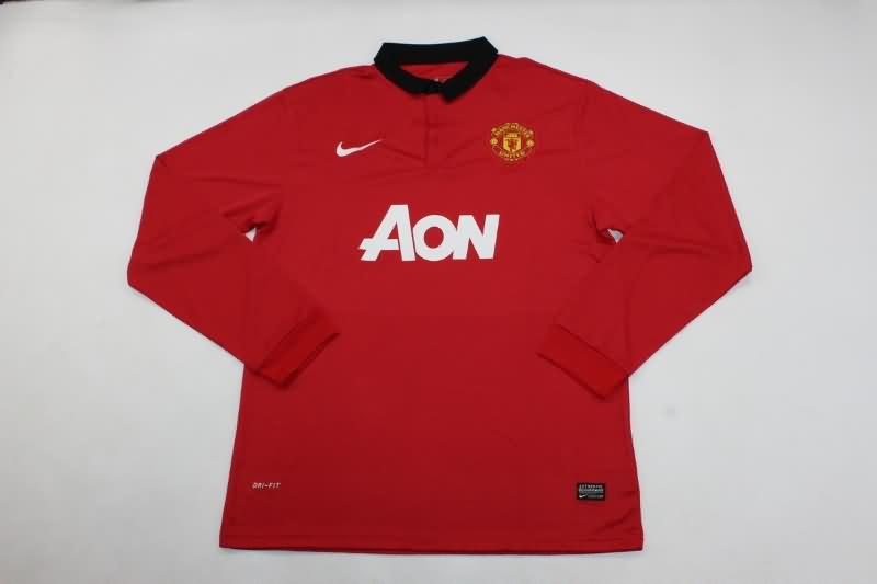 AAA Quality Manchester United 2013/14 Home Long Sleeve Retro Soccer Jersey