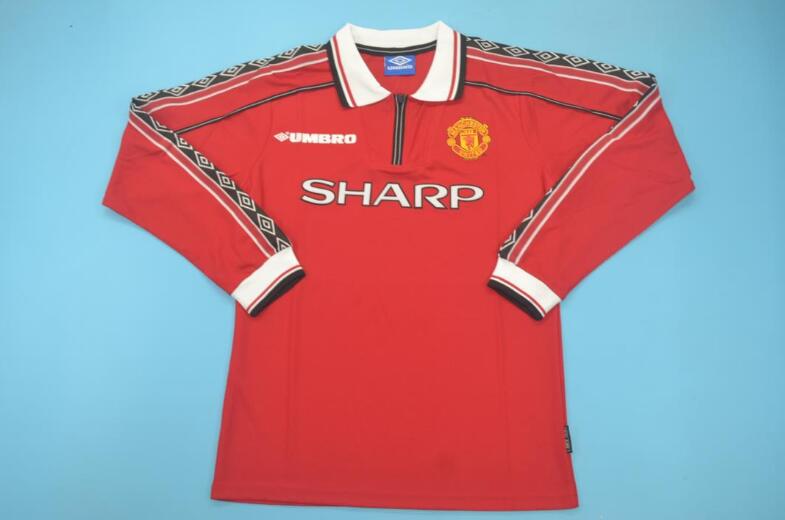 AAA Quality Manchester United 1998/00 Home L/S Retro Soccer Jersey
