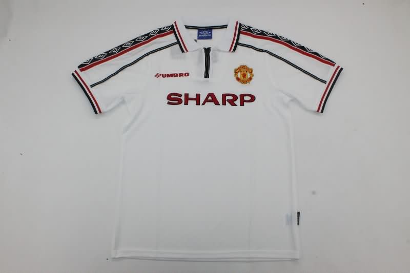 AAA Quality Manchester United 1998/99 White Retro Soccer Jersey