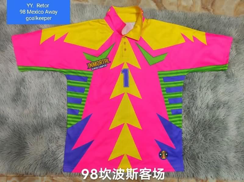AAA Quality Mexico 1998 Goalkeeper Pink Retro Soccer Jersey