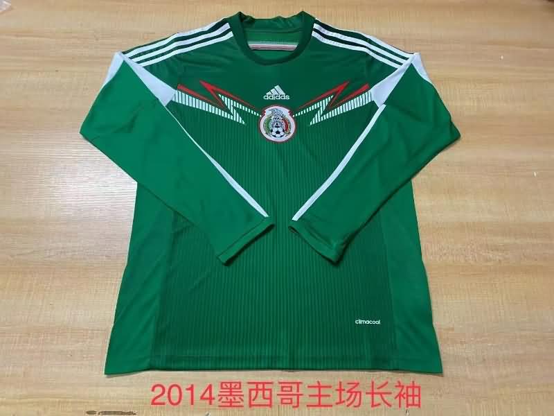 AAA Quality Mexico 2014 Home Long Sleeve Retro Soccer Jersey