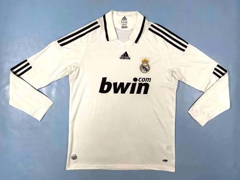 AAA Quality Real Madrid 2008/09 Home Long Sleeve Retro Soccer Jersey