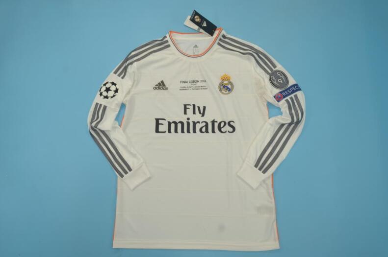 AAA Quality Real Madrid 2013/14 Home UCL Long Retro Soccer Jersey