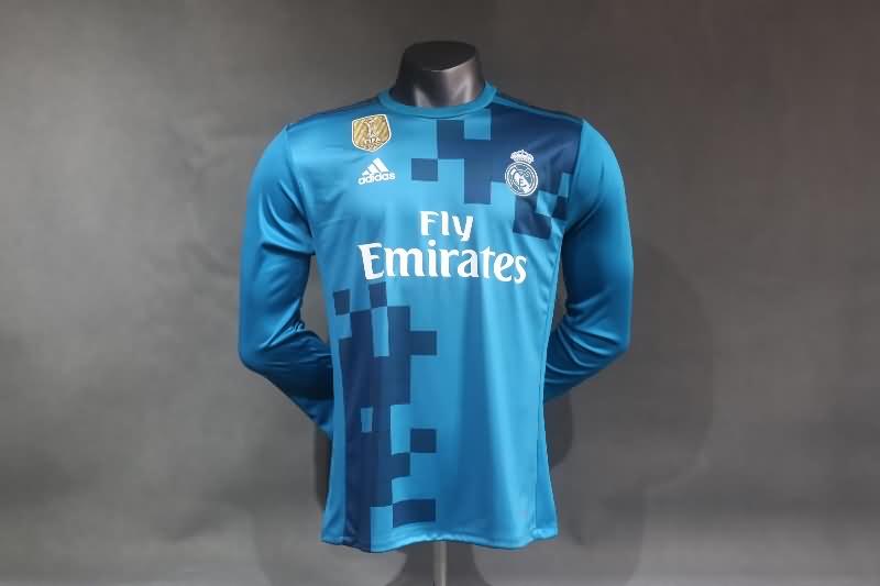 AAA Quality Real Madrid 2017/18 Third Long Sleeve Retro Soccer Jersey (Player)