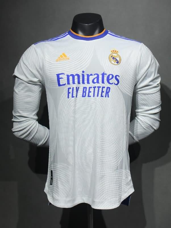 AAA Quality Real Madrid 21/22 Home Long Sleeve Soccer Jersey (Player)