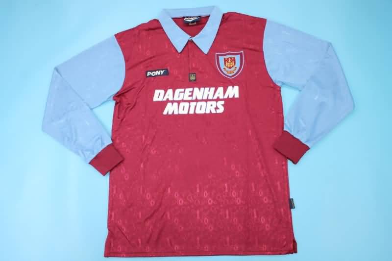 AAA Quality West Ham 1995/97 Home Long Sleeve Retro Soccer Jersey