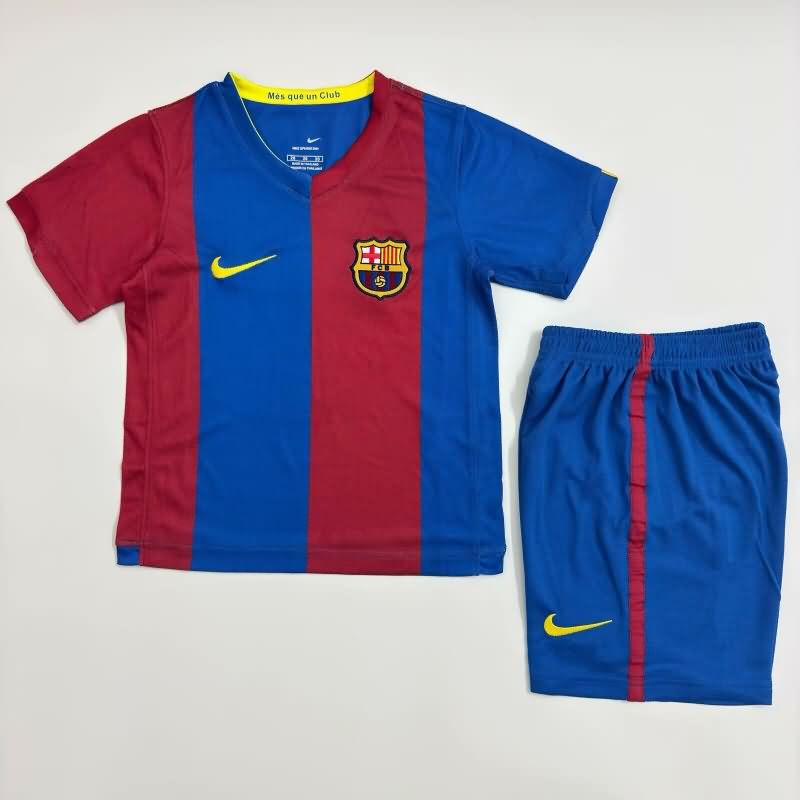 Kids Barcelona 2006/07 Home Soccer Jersey And Shorts