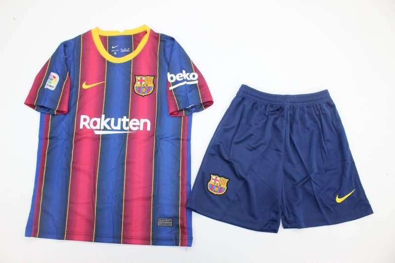 Kids Barcelona 2020/21 Home Soccer Jersey And Shorts