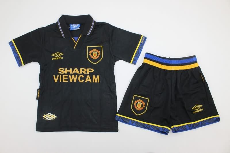 Kids Manchester United 1993/95 Away Soccer Jersey And Shorts