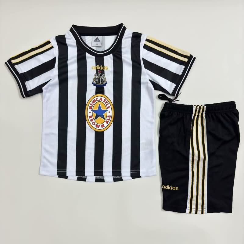 Kids Newcastle United 1997/99 Home Soccer Jersey And Shorts