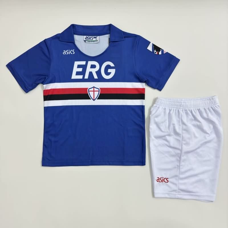 Kids Sampdoria 1990/91 Home Soccer Jersey And Shorts